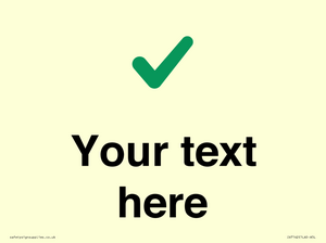 Custom plain background, green tick sign